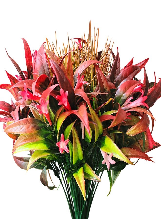 AUMVEYI 8 Bundles Artificial Plants Bushes Outdoor UV Resistant Fake Flowers Grass Bulk Faux Plastic Greenery for Fall Winter Summer Outside Window Box Planter Front Porch Yard Floral Arrangements - Image 1