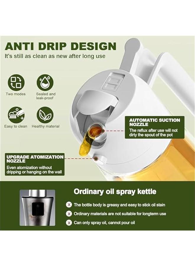 HOOKOR Oil Sprayer for Cooking, 2 in 1 Oil Sprayer for Cooking, 470ml/16oz Glass Oil Spray Bottle with Pourer, Cooking Oil Spray Glass for Used for Air Fryer, Baking, Grilling ﻿ (White) - Image 3