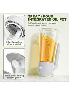 Durku Oil Sprayer for Cooking, 2 in 1 Oil Sprayer for Cooking, 470ml/16oz Glass Oil Spray Bottle with Pourer, Cooking Oil Spray Glass for Used for Air Fryer, Baking, Grilling ﻿ (White) - pzsku/ZB482A94C68D83F3421D2Z/45/_/1729053775/1b6c44e6-9a46-46ee-b763-1ff198364fe7