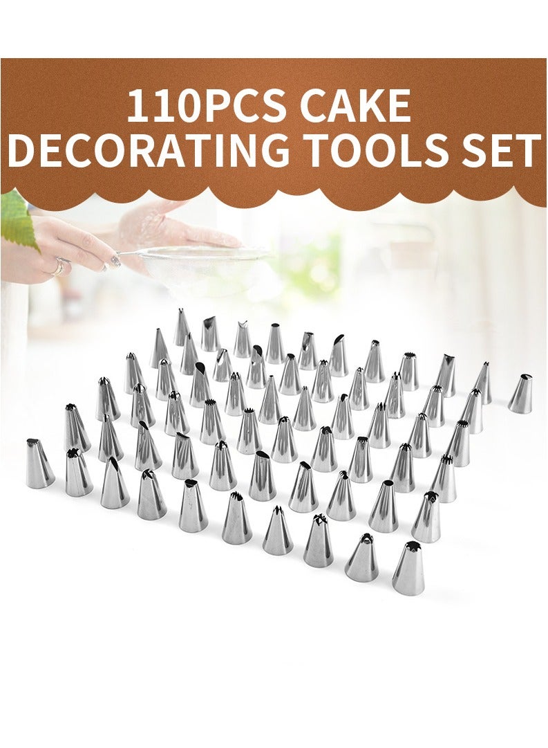 Reko Cake Decorating Kit 110Pc Baking Supplies Tools, 3in1 Cake Turntable for Decorating Cakes Cupcakes Cookies with Piping Bags and Tips Set, Leveler, Spatula, Pastry Tools, Cutter, Cake Nozzles & more - Image 3