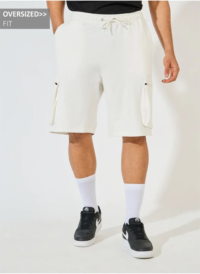 Styli Oversized Solid Cargo Shorts