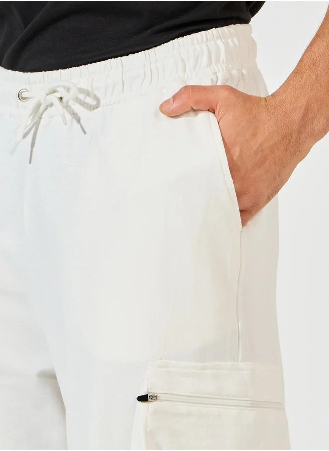 Styli Oversized Solid Cargo Shorts