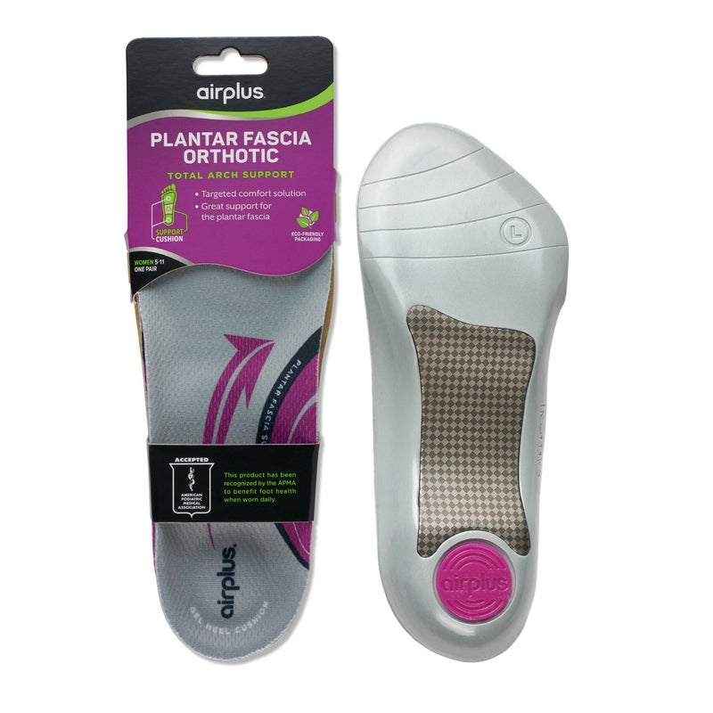 Airplus Plantar Fasciitis Orthotic 3/4 Length Shoe Insole- Foam Shell & Gel Heel - Deep Heel Cup, Full-Foot Arch Support - Soft Cushioning & Stability-APMA Certified-Fits Most Shoes & Boots - Unisex - Image 1