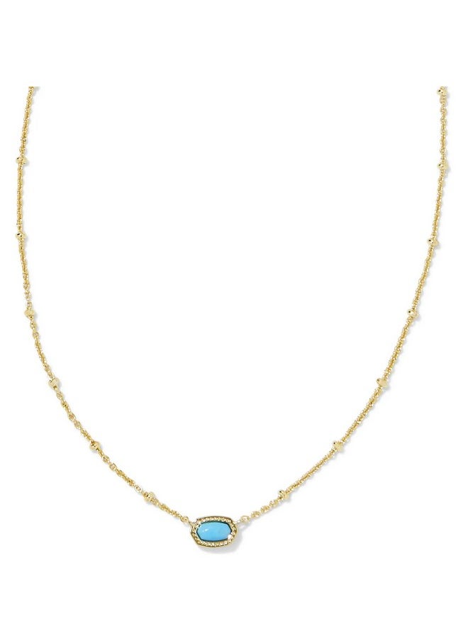 Kendra Scott Kendra Scott Mini Elisa 14k Gold-Plated Satellite Short Pendant Necklace in Turquoise, Fashion Jewelry for Women  - Image 1