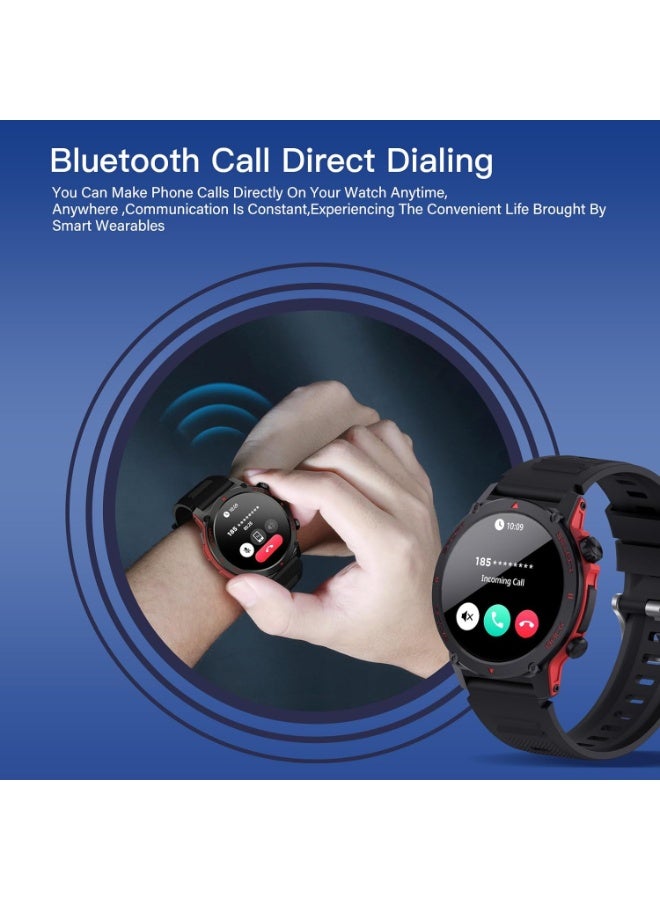 PEJE ZW13-AMD Smartwatch - 1.43" AMOLED,Smart Watches for Men,Muslim Prayer Alerts,SpO2/Heart Rate/Sleep Monitor,120+ Sports Modes,IP68 Waterproof,Bluetooth Calls + Extra Strap, iOS/Android.(Black) - Image 2