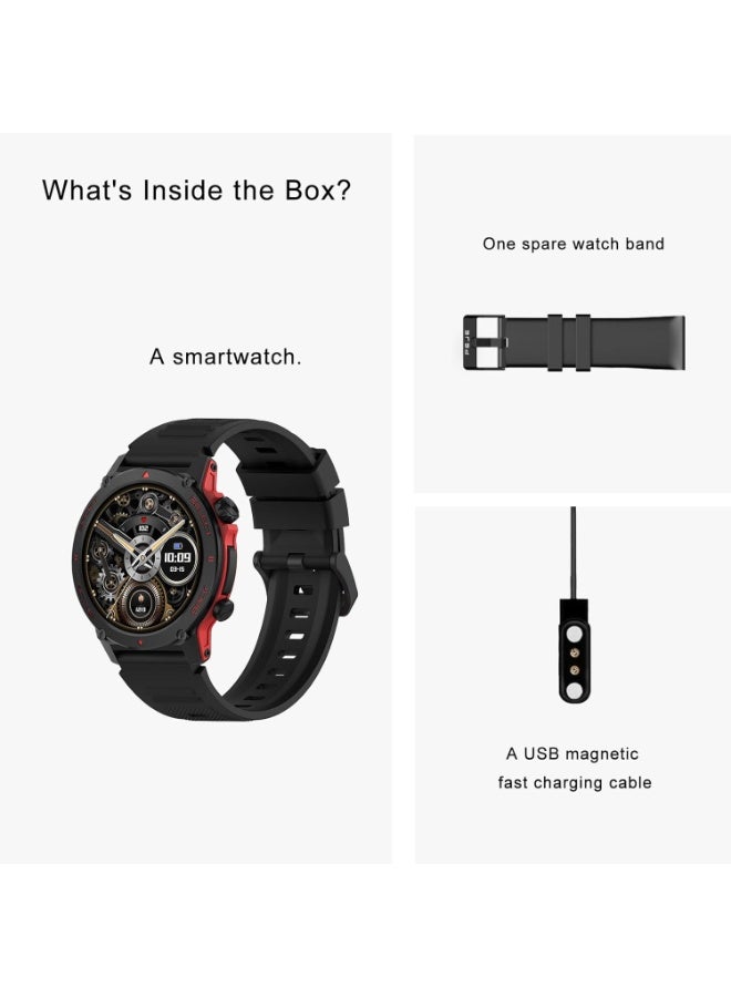 PEJE ZW13-AMD Smartwatch - 1.43" AMOLED,Smart Watches for Men,Muslim Prayer Alerts,SpO2/Heart Rate/Sleep Monitor,120+ Sports Modes,IP68 Waterproof,Bluetooth Calls + Extra Strap, iOS/Android.(Black) - Image 4