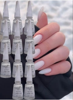 Max Beauty 11 Pieces Fast Drying White Nail Polish  - Image 1