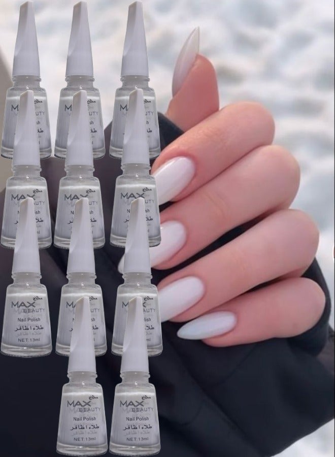 ماكس بيوتي 11 قطع طلاء اظافر سريع الجفاف ابيض - Image 1