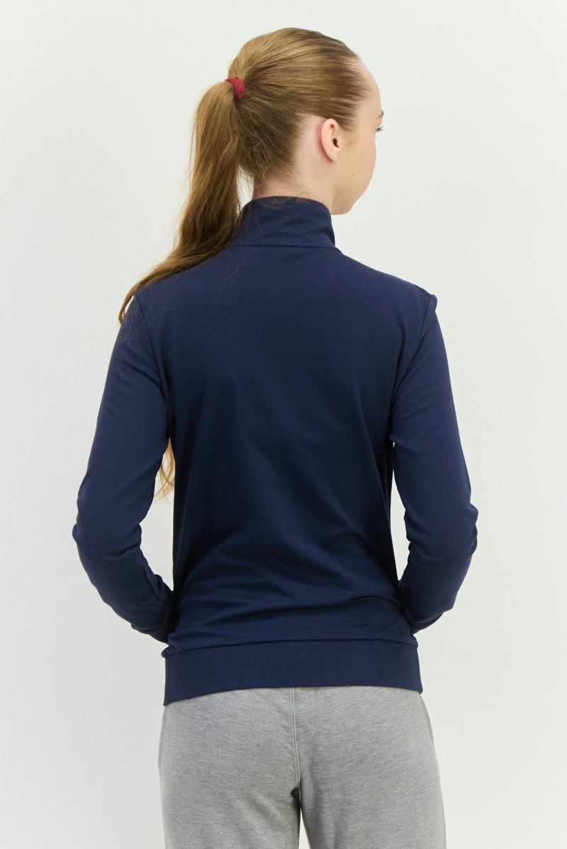 PUMA سويت شيرت خارجي طويل الأكمام للنساء بقصة عادية، Navy - Image 3