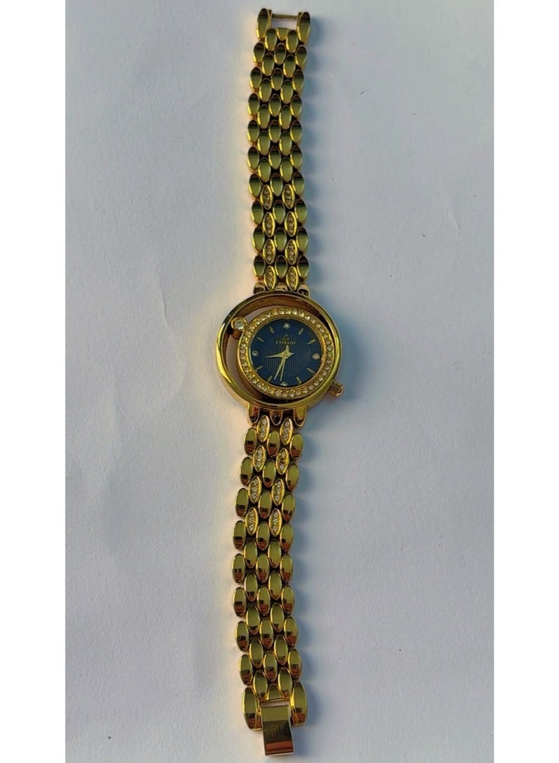 Fitron Gold-Plated Crystal Studded Women’s Quartz Watch (9362L) – Pre-Owned, Excellent Mint Condition (Looks Brand New) - Image 2