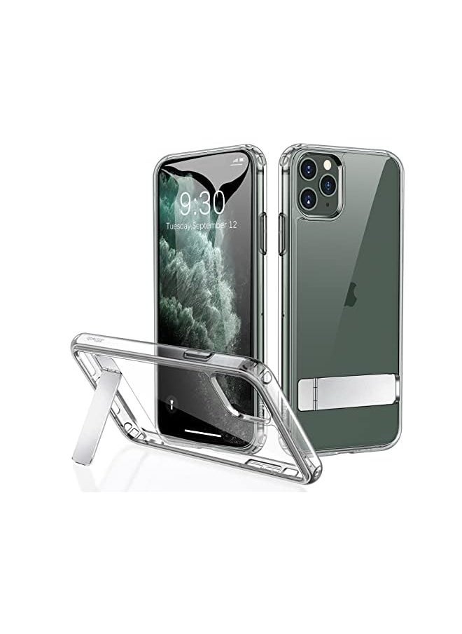 Jetech Case For Iphone 11 Pro Max 6.5-Inch With Stand, Support Wireless Charging, Slim Shockproof Bumper Phone Cover, 3-Way Metal Kickstand (Clear) - Image 1