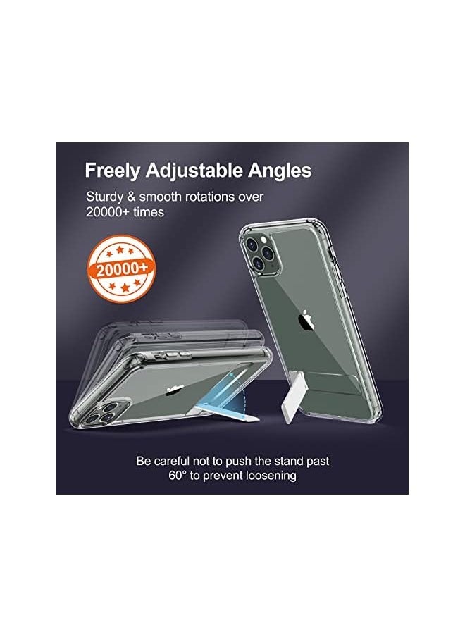 Jetech Case For Iphone 11 Pro Max 6.5-Inch With Stand, Support Wireless Charging, Slim Shockproof Bumper Phone Cover, 3-Way Metal Kickstand (Clear) - Image 4