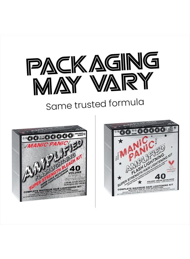 Manic Panic Flash Lightning Hair Bleach Kit - 40 Volume Cream Developer - Hair Lightener Kit for Light, Medium Or Dark Brown & Black Hair Color - Hair Bleach Powder Lifts up to 7 Levels of Lightening - Image 2