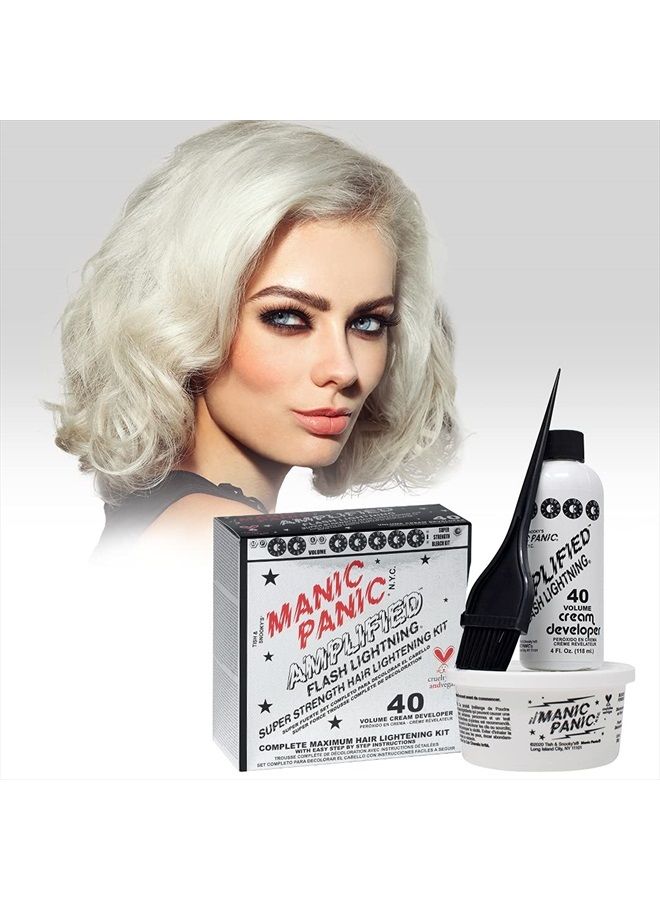 Manic Panic Flash Lightning Hair Bleach Kit - 40 Volume Cream Developer - Hair Lightener Kit for Light, Medium Or Dark Brown & Black Hair Color - Hair Bleach Powder Lifts up to 7 Levels of Lightening - Image 3