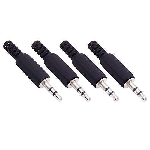 Fancasee 4 Pack 3.5mm Replacement Repair Plug Jack TRS 3 Pole Stereo Male Plug 1/8" 3.5mm Solder Type DIY Audio Cable Connector for Headphone Headset Earphone Cable Repair - Image 1