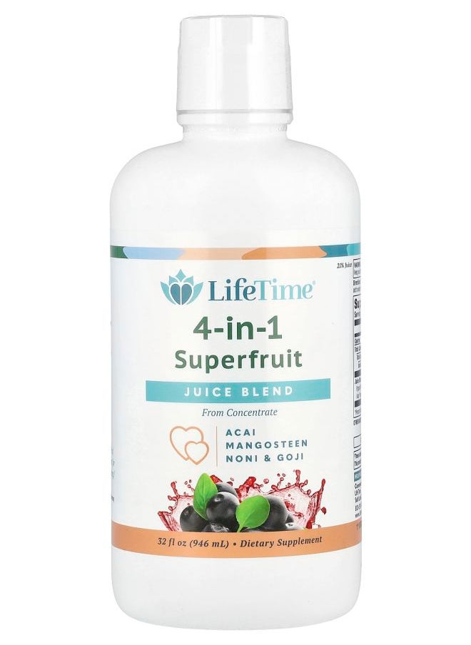 Lifetime 4-In-1 Superfruit Juice Blend Acai Mangosteen Noni & Goji 32 fl oz (946 ml) 