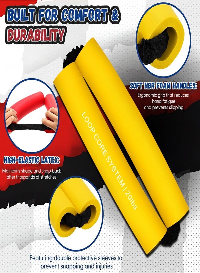 Soulchen 2 Pcs Hip Core System 20 40 Lbs Loop Resistance Bands Glute Workout Bands to Stretch Strengthen Legs Hips Thighs Exercise Equipment for Women Men Adults Yellow Red - Image 3