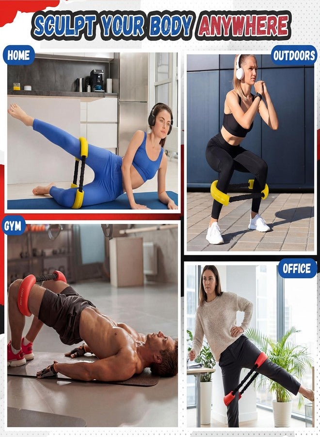 Soulchen 2 Pcs Hip Core System 20 40 Lbs Loop Resistance Bands Glute Workout Bands to Stretch Strengthen Legs Hips Thighs Exercise Equipment for Women Men Adults Yellow Red - Image 5