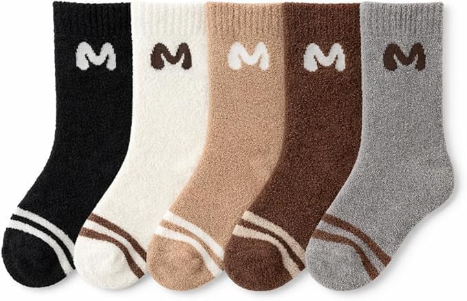 SMARTEDGE Men's Padded Winter Towel Socks, High Quality, Ankle Length, New Fashion Design, 6 Pairs, Assorted Colors (Random Selection) Size "Medium" 8-12