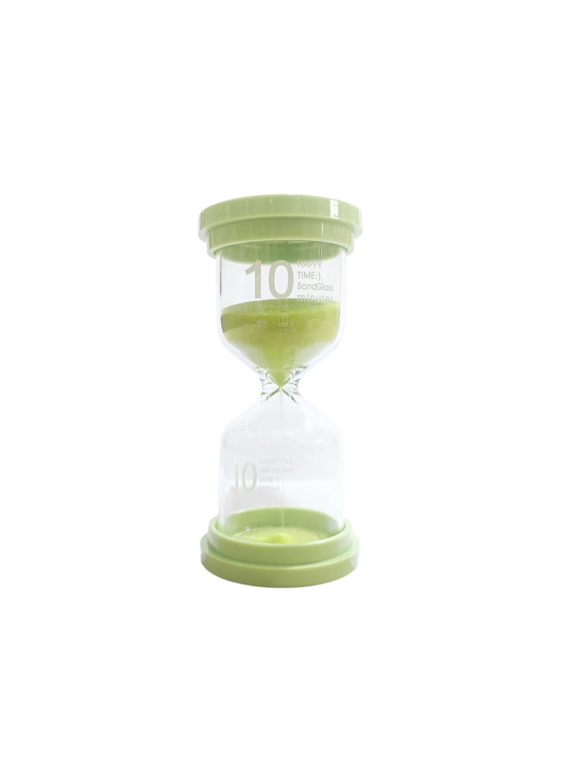 Sand Timer for Room Decoration, Mental Focus, and Precise Time Tracking, Ideal for Coffee Tables, Book Displays, and Festive Events with Random Color Sand green (model 1-10 minute)
