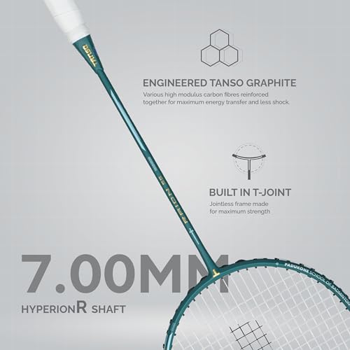 TANSO Raion SS Strung Badminton Racket (34 Lbs Tension, Recommended by Padukone School of Badminton, 77 Grams Ultra Light Weight Full Carbon Fiber with Premium Strings and Full Racquet Cover) - Image 2