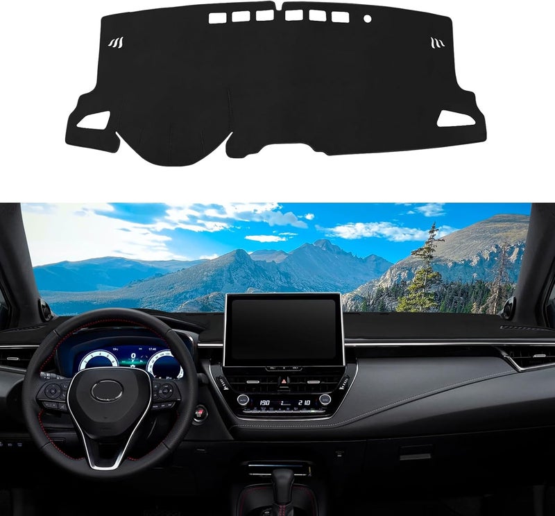 Rilsen Dashboard Cover Mat Custom Fit for Toyota Corolla 2019-2021 2022 2023 Dash Cover Nonslip Dash Mat Protector Sunshade No Glare Black - Image 1
