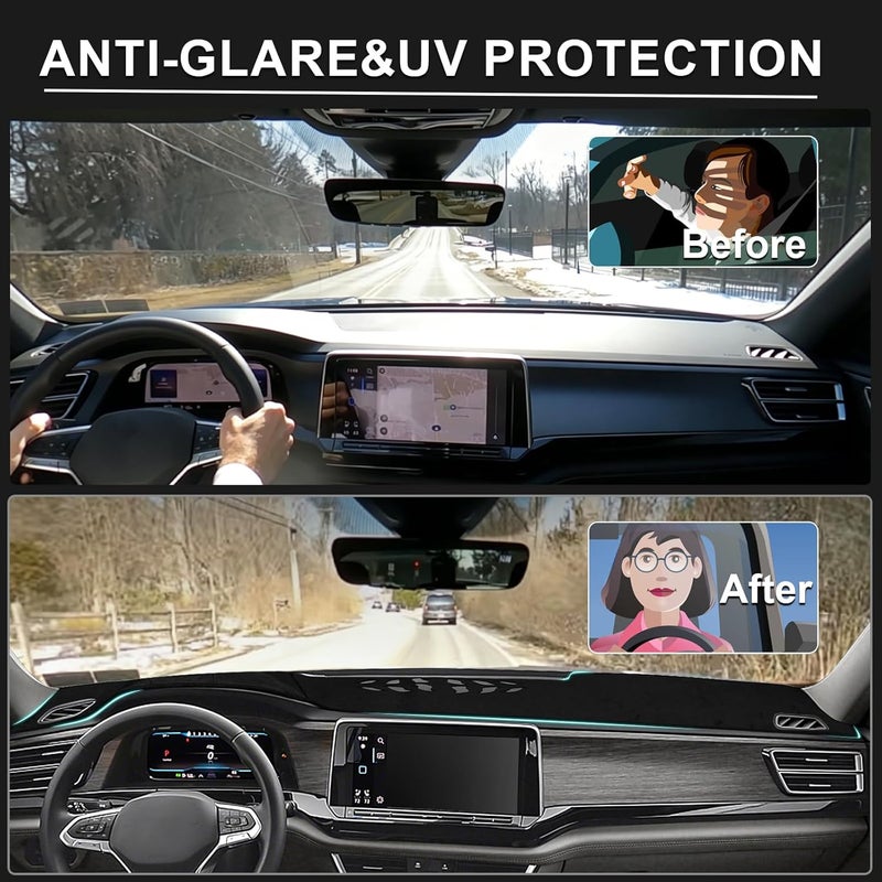 Rilsen Dashboard Cover Mat Custom Fit for Toyota Corolla 2019-2021 2022 2023 Dash Cover Nonslip Dash Mat Protector Sunshade No Glare Black - Image 3