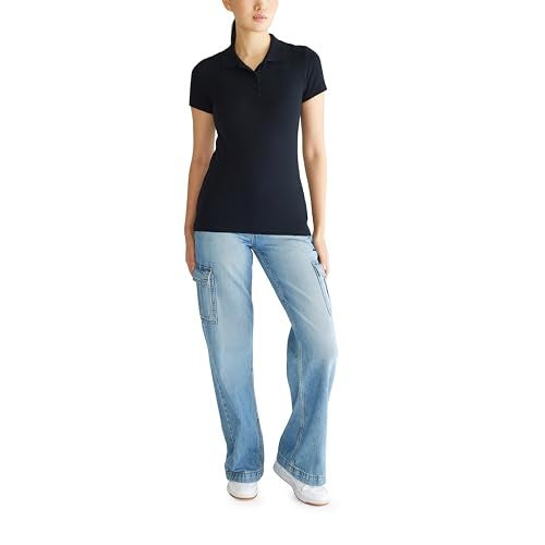 AEROPOSTALE Women's Aero Uniform Polo Short Sleeve Dark Black - Image 2