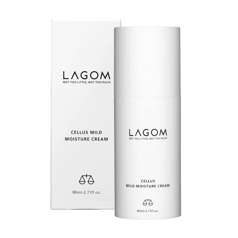 LAGOM Cellus Mild Moisture Cream Natural Moisturizer with Dpanthenol Green Tea Extract Aqualicia Hypoallergenic FragranceFree Refreshing Herbal Face Lotion for Sensitive Skin 271 Fl Oz