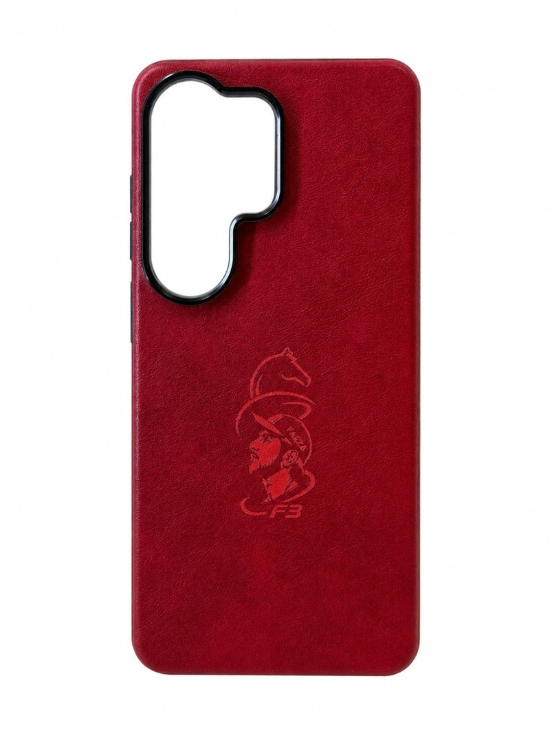 Samsung S26 Ultra Leather Texture Case – Red - Image 1