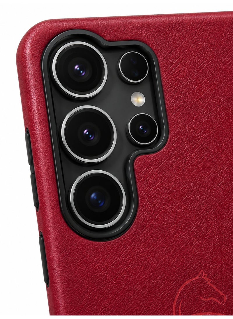Samsung S26 Ultra Leather Texture Case – Red - Image 4