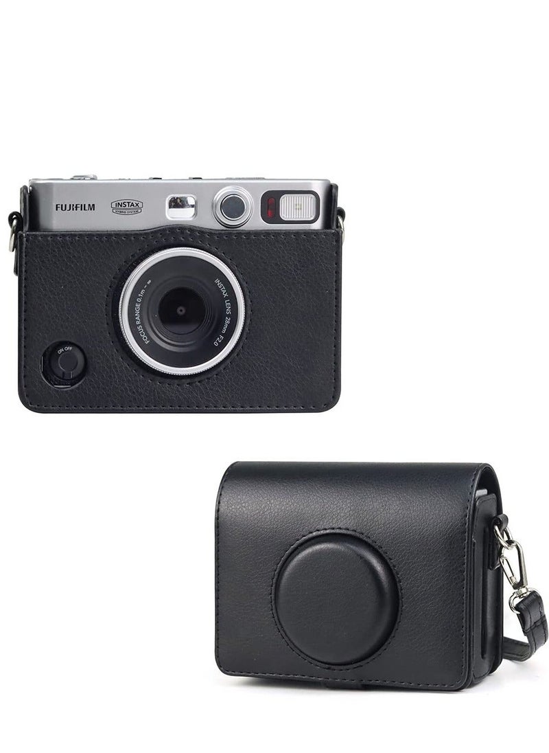 Y&D - Case for Fuji Mini EVO ,Camera Compatible Camera with Adjustable Shoulder Strap in Black Lychee Texture Horizontal Style - Image 1