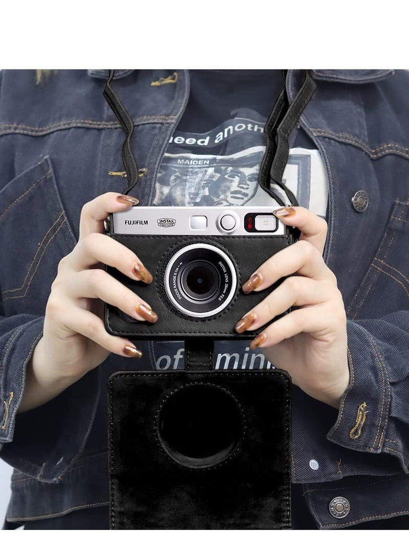 Y&D - Case for Fuji Mini EVO ,Camera Compatible Camera with Adjustable Shoulder Strap in Black Lychee Texture Horizontal Style - Image 1
