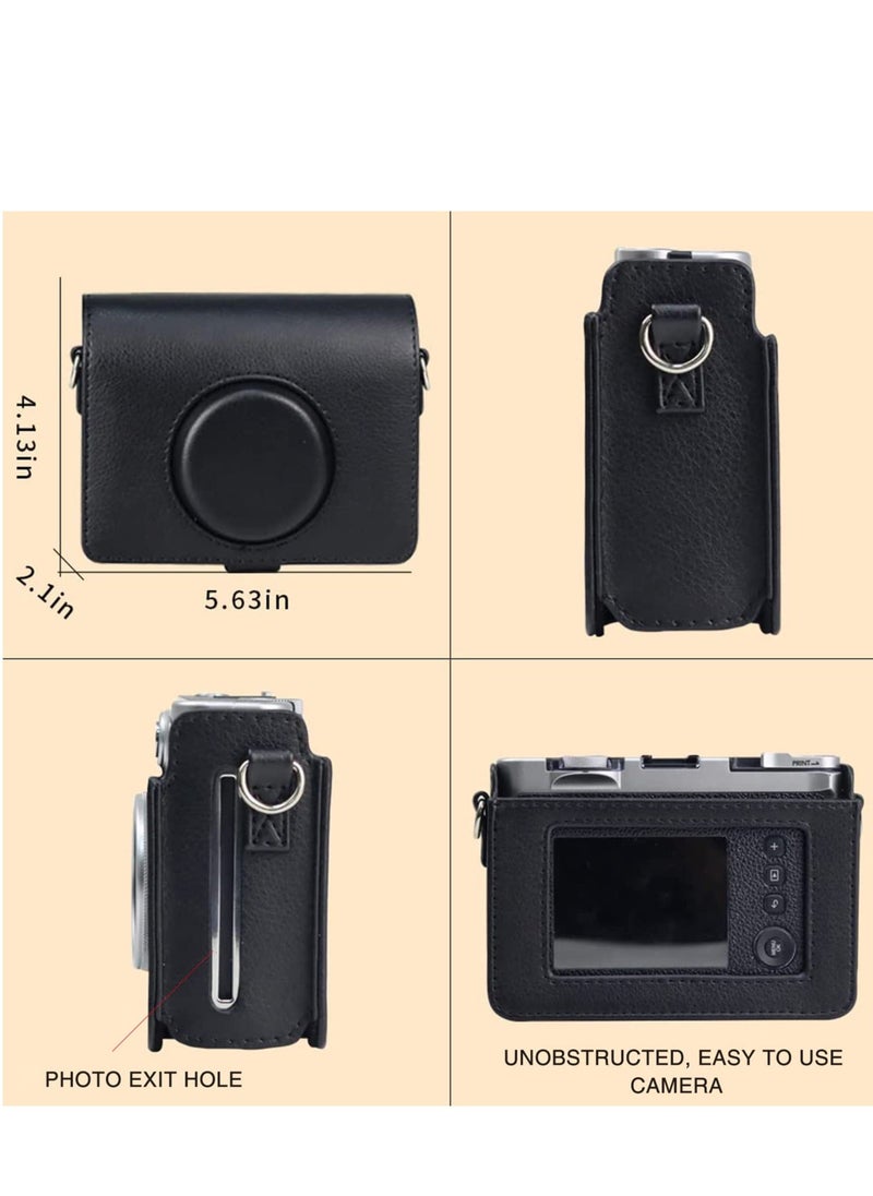 Y&D - Case for Fuji Mini EVO ,Camera Compatible Camera with Adjustable Shoulder Strap in Black Lychee Texture Horizontal Style - Image 1