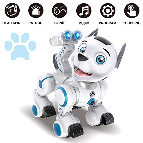 fisca Remote Control Robotic Dog RC Interactive Intelligent Walking Dancing Programmable Robot Puppy Toy Electronic Pets with Light and Sound for Kids Age 6, 7, 8, 9, 10 and Up Years Old - Image 2