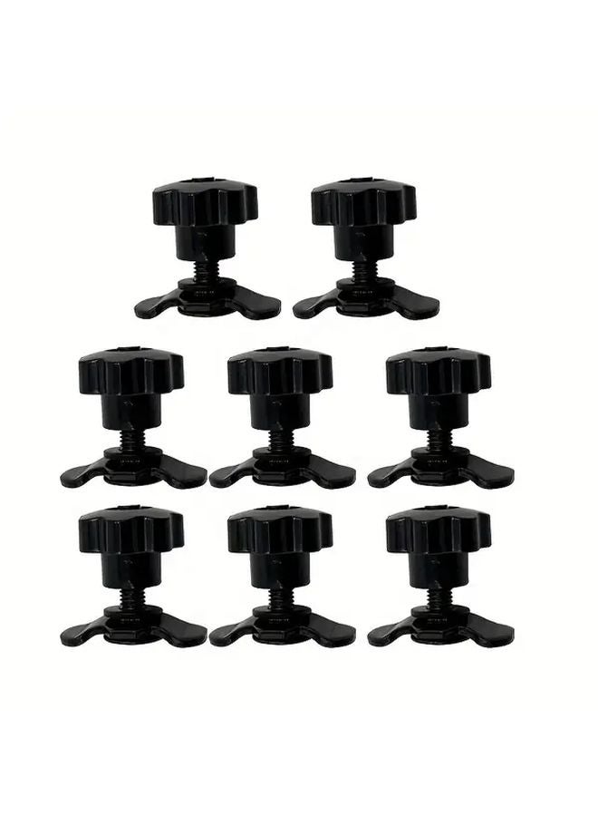 Black M8x40 Threaded Stud Knob Grip Handle 8pcs for Cargo Control RV Truck Van - Image 1