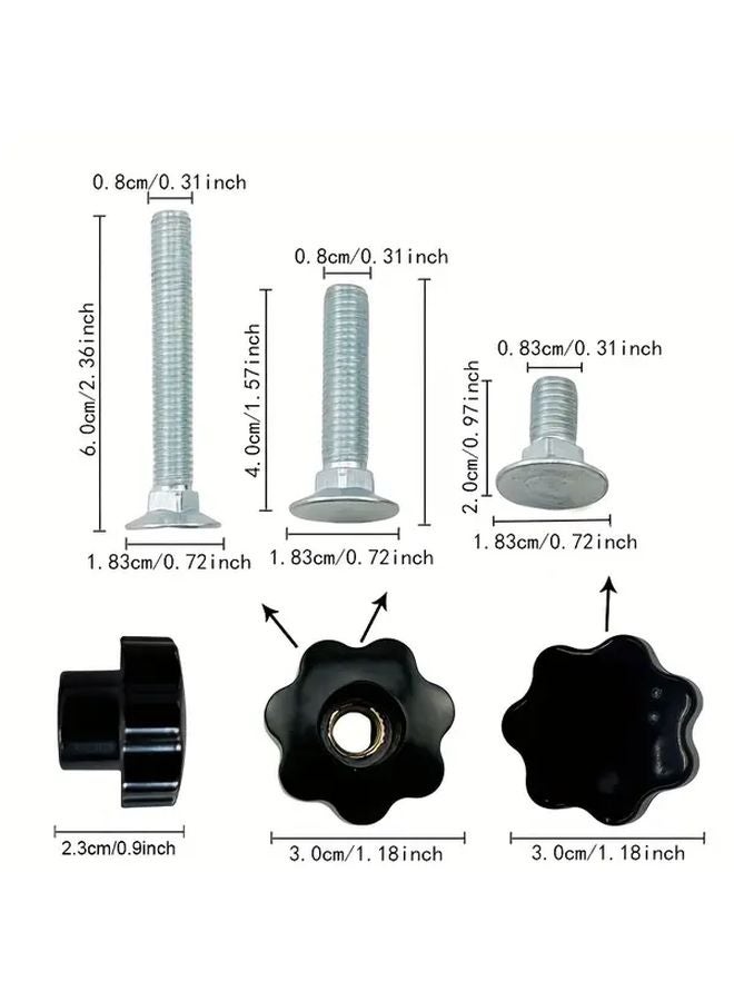 Black M8x40 Threaded Stud Knob Grip Handle 8pcs for Cargo Control RV Truck Van - Image 4