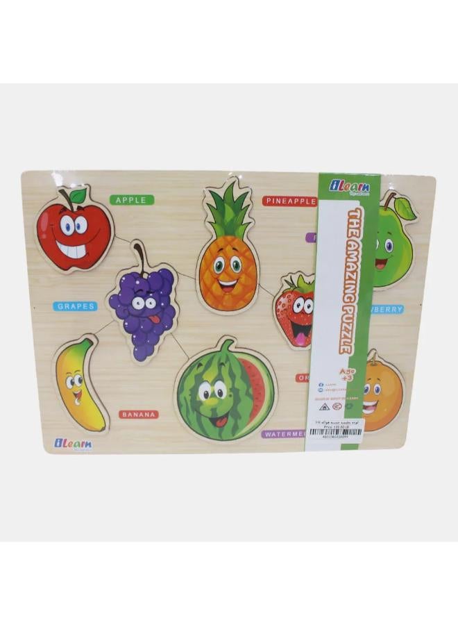 iLearn Generic Fruits Wooden Puzzle - Image 1