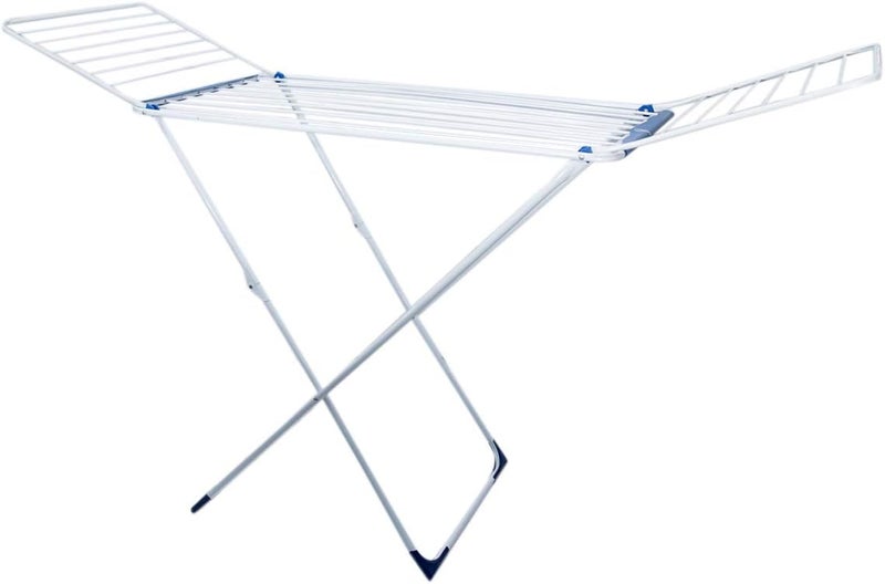 Imperial Metal Clothes Drying Rack, White/blue - 180 X 55 X 100cm - Image 2