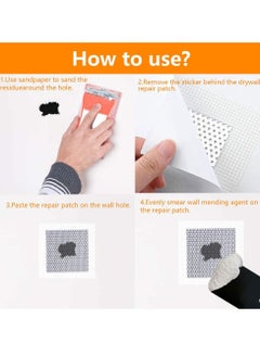 Excefore Fiberglass Wall Repair Patch Kit, 8 PCS Drywall Plaster Screen Patch for Covering Cracks Holes Blemishes on Vinyl Siding Fence, Aluminum Self Adhesive Patches for Drywall Plasterboard (White)  - Image 5