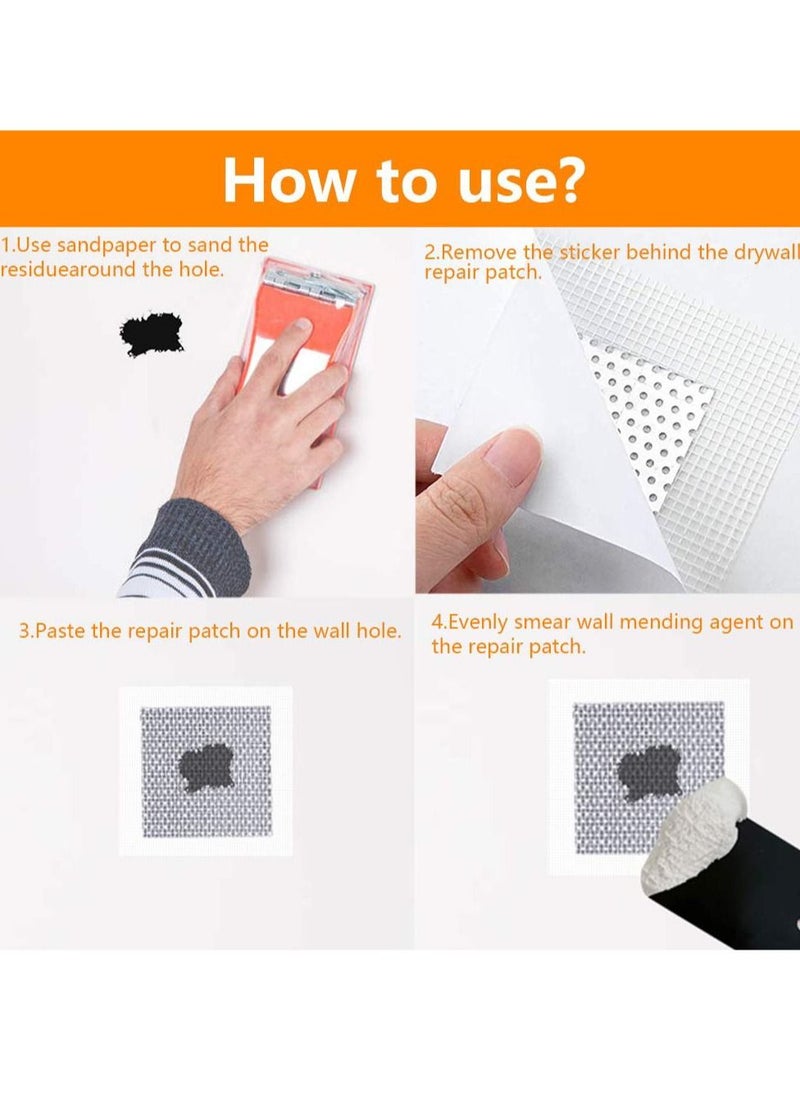 Excefore Fiberglass Wall Repair Patch Kit, 8 PCS Drywall Plaster Screen Patch for Covering Cracks Holes Blemishes on Vinyl Siding Fence, Aluminum Self Adhesive Patches for Drywall Plasterboard (White)  - Image 5