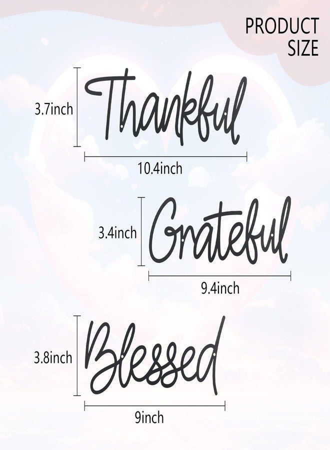 OYEFLY Metal Wall Art Decor,Thankful Grateful Blessed Wall Deco (style 1) - Image 2
