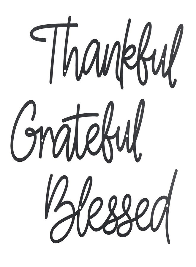 OYEFLY Metal Wall Art Decor,Thankful Grateful Blessed Wall Deco (style 1) - Image 1