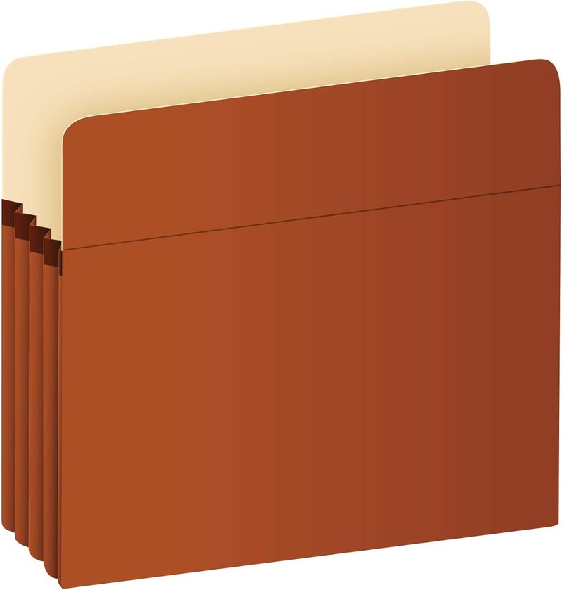 Pendaflex Expanding File Pockets, Letter Size, Redrope, 3.5" Expansion, Reinforced with DuPont™ Tyvek® Material, Redrope, 25 per Box (1524E-OX) - Image 1
