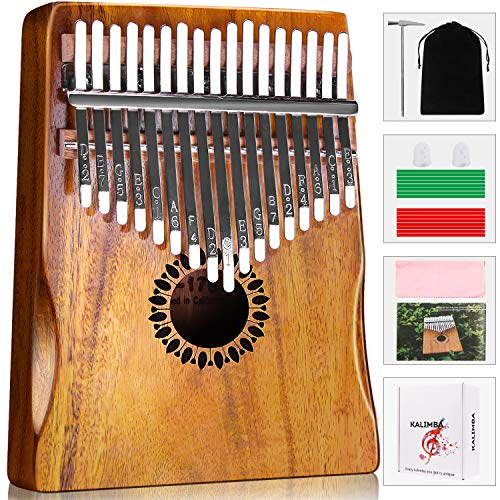 Newlam Kalimba Thumb Piano 17 Keys Portable Mbira Finger Piano Gifts for Kids and Adults Beginners Wood