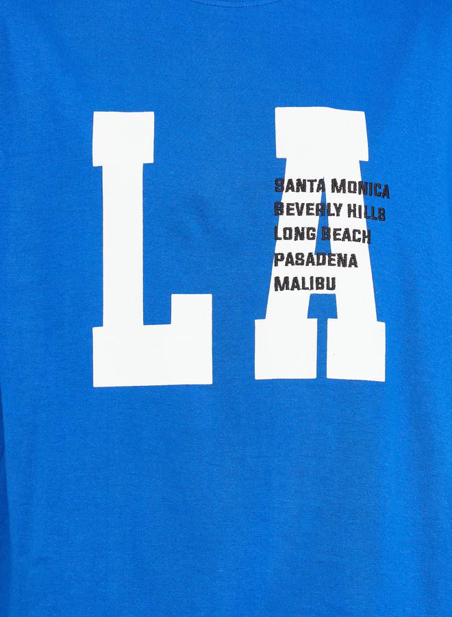 Styli Oversized LA City Names Print Round Neck T-shirt  - Image 4