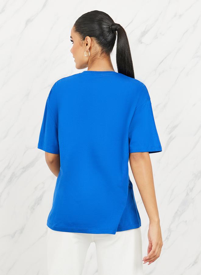 Styli Oversized LA City Names Print Round Neck T-shirt  - Image 5