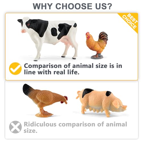 Divwa Farm Animal Toy Figure Set, 15Pcs Plastic Kid Farm Animal Toy Playset Cow Horse Goat Sheep Pig Donkey Goose Duck Turkey Chicken Dog Cat Rabbit for Toddler 3-5 5-7 - Image 4