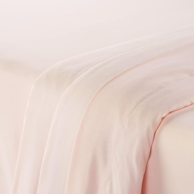 Serta Simply Clean Super Soft Hypoallergenic Stain Resistant Deep Pocket 3 Pieces Solid Bed Sheet Set, Twin, Blush Pink - Image 3