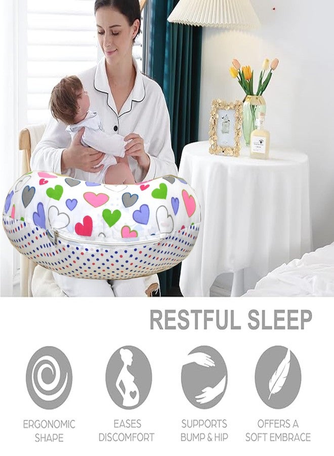 VParents Multipurpose Baby Feeding Nursing Cum Maternity Pillow for New Born Cotton, Recommended for Maternity, Nursing, Medical Daisy (Pink) 110249 - Image 5